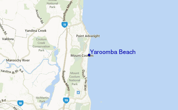 mappa di localizzazione di Yaroomba Beach