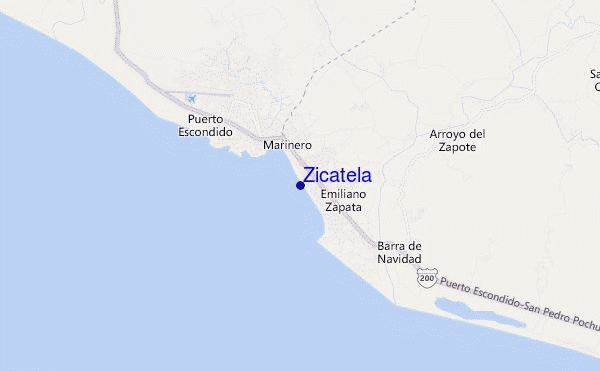 mappa di localizzazione di Zicatela