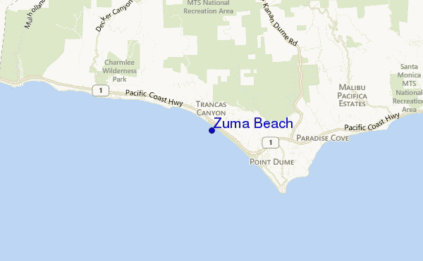mappa di localizzazione di Zuma Beach