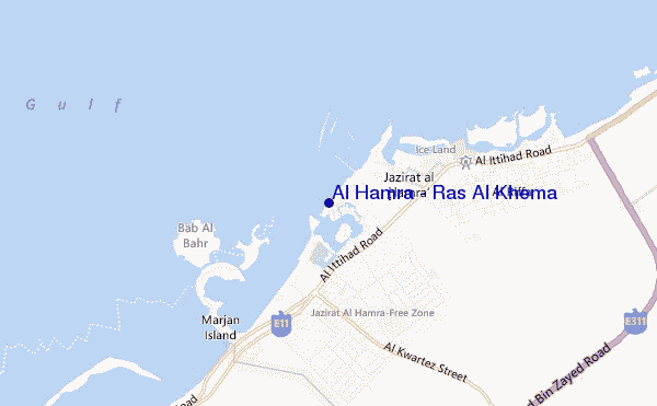 mappa di localizzazione di Al Hamra - Ras Al Khema