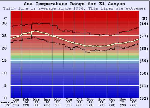 El Canyon Grafico della temperatura del mare