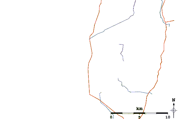 Strade e fiumi intorno Bellochantuy Bay