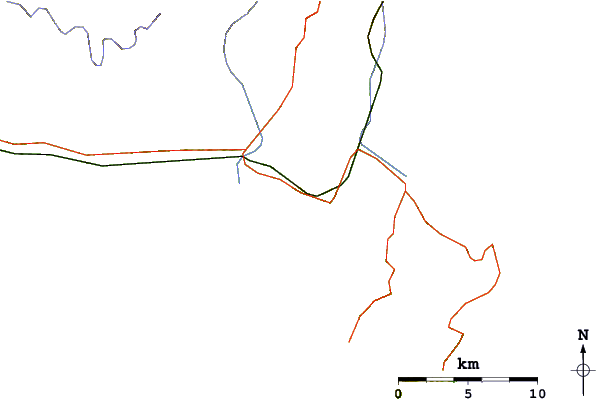 Strade e fiumi intorno Blacks Reef
