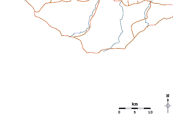 Strade e fiumi intorno Cape Three Points