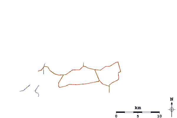 Strade e fiumi intorno Capo Bianco (Elba)