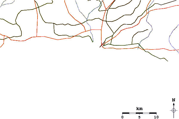 Strade e fiumi intorno Charittos Beach