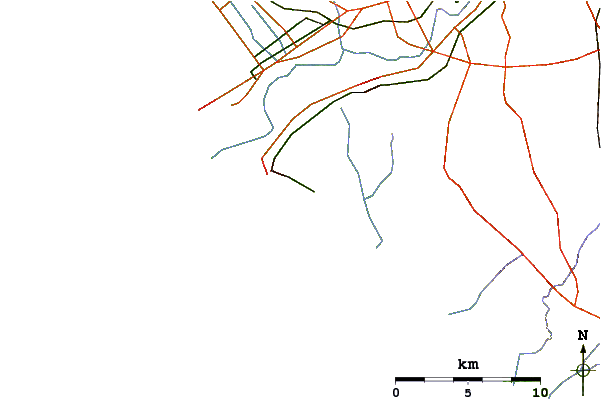 Strade e fiumi intorno Circoletto (Rome)