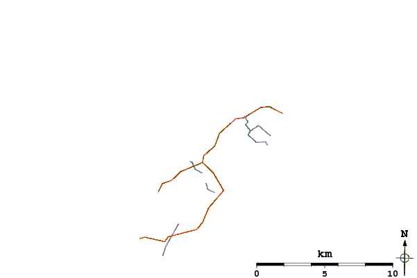 Strade e fiumi intorno Cliad Bay (Coll)