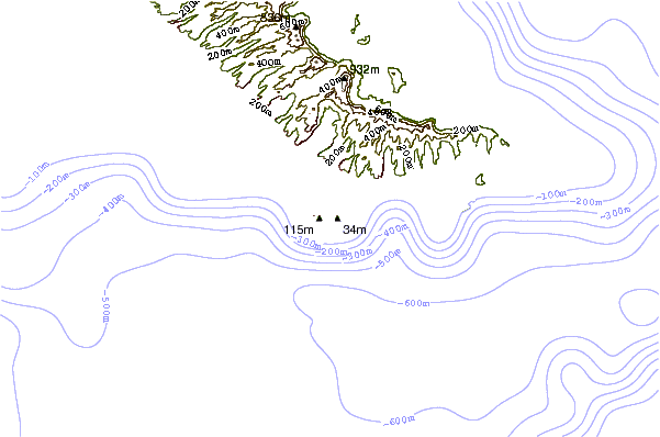 shoreline intorno Cliffs