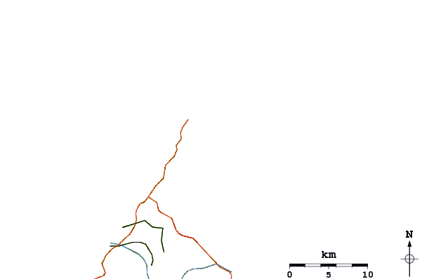 Strade e fiumi intorno Commaret Point