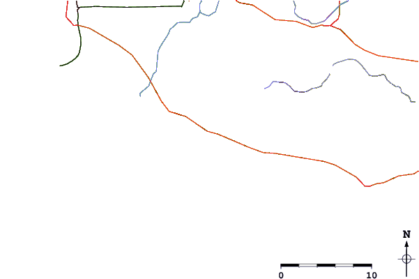 Strade e fiumi intorno County Line