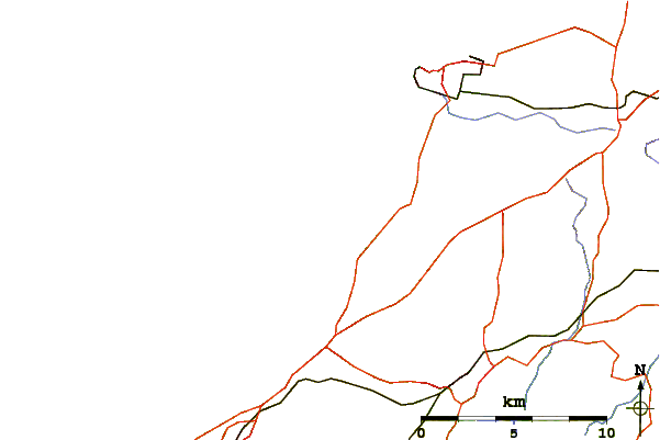 Strade e fiumi intorno Droskyn Point
