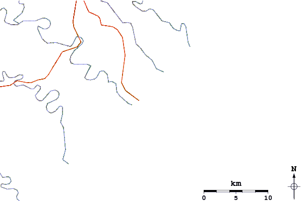 Strade e fiumi intorno Feldskoen and Mazeppa Bays