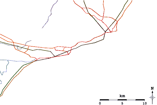 Strade e fiumi intorno Folkestone Wear Bay