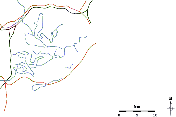 Strade e fiumi intorno Galheta do Norte
