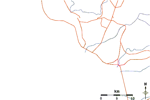 Strade e fiumi intorno Islas de Todos Santos