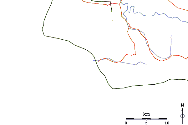 Strade e fiumi intorno Jalama
