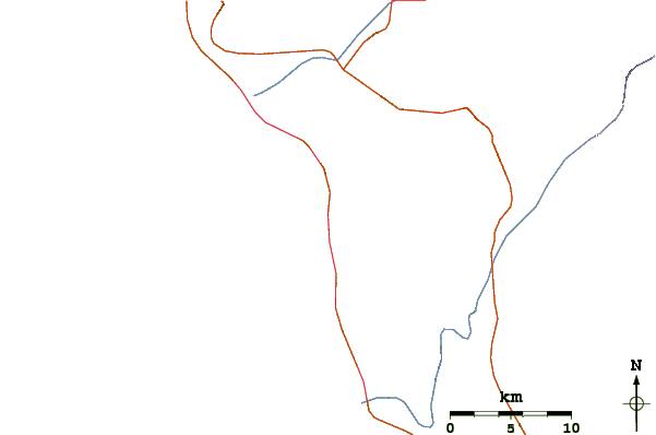 Strade e fiumi intorno K-108