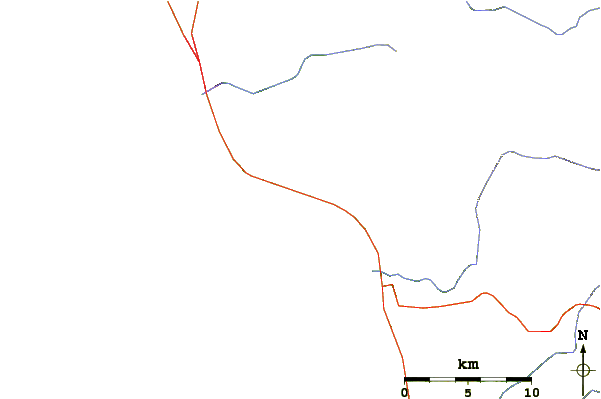Strade e fiumi intorno K-38