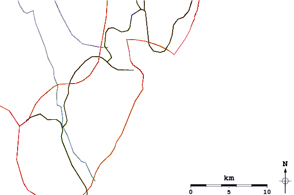 Strade e fiumi intorno Kometa