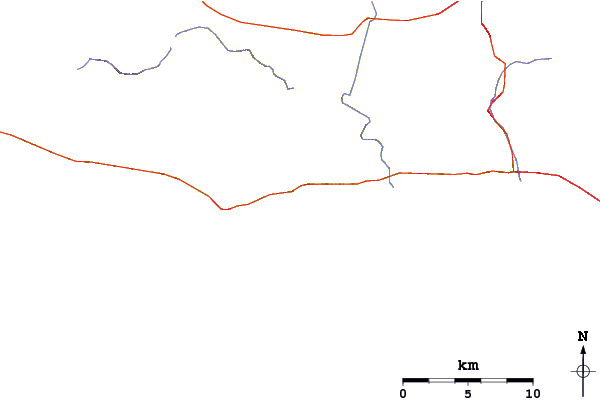 Strade e fiumi intorno Latigo Canyon