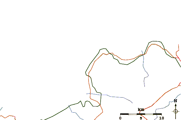 Strade e fiumi intorno Magaggiari (Sicily)