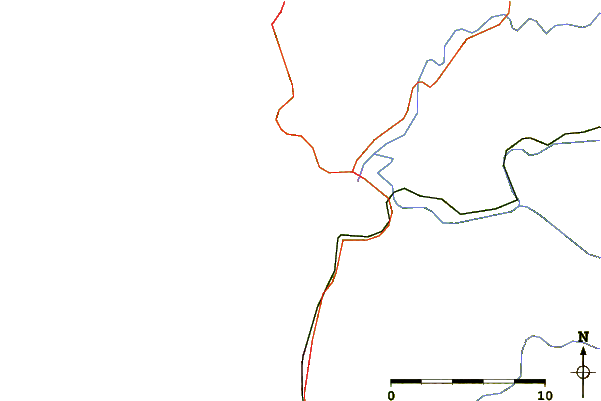 Strade e fiumi intorno Manzanita