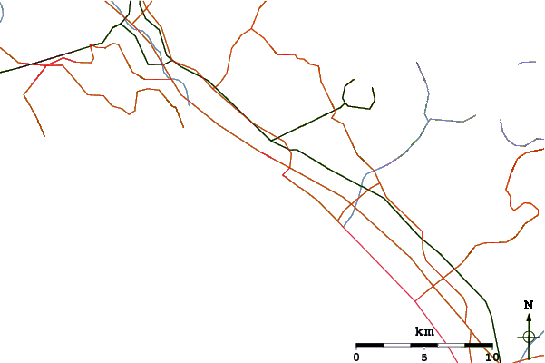 Strade e fiumi intorno Marina di Carrara