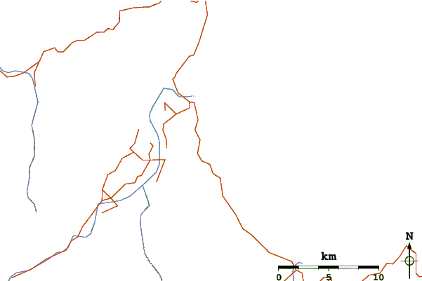 Strade e fiumi intorno Para Para Rivermouth