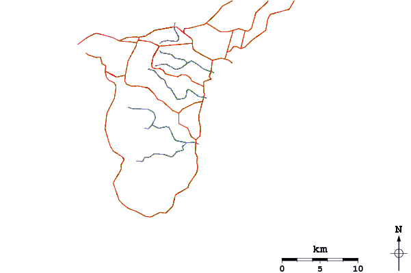 Strade e fiumi intorno Pickop's Point