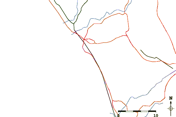 Strade e fiumi intorno Ponto