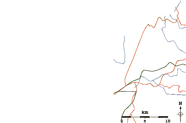Strade e fiumi intorno Ponzos