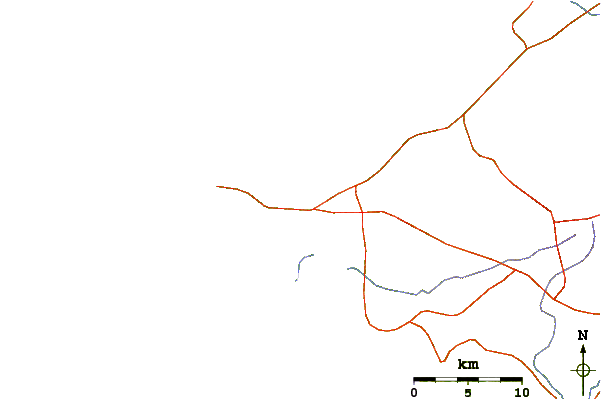 Strade e fiumi intorno Punta San Lorenzo
