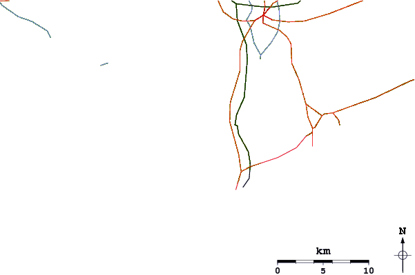 Strade e fiumi intorno Punta del Chileno
