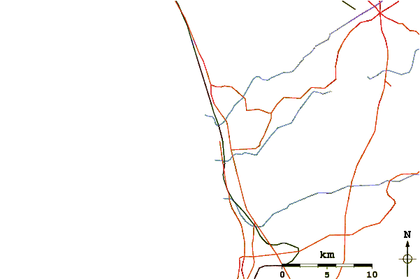 Strade e fiumi intorno South Del Mar