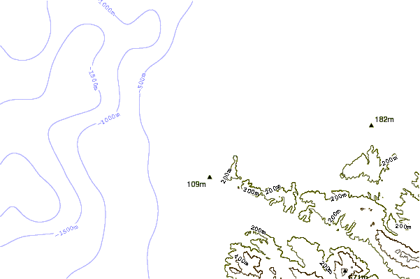 shoreline intorno Spanish Bay-South Moss