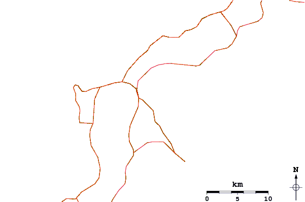 Strade e fiumi intorno Tengan