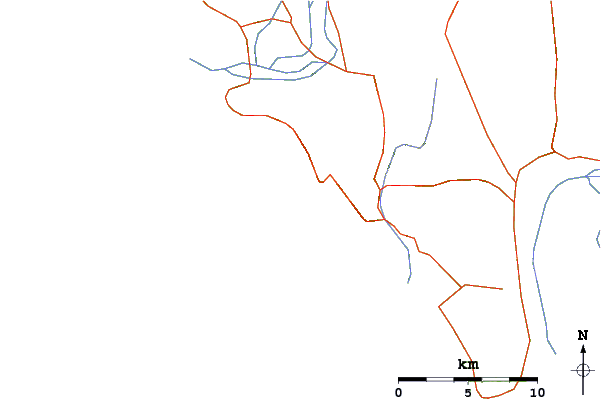 Strade e fiumi intorno Teris Point (Lygias)