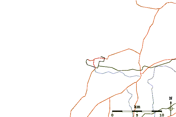 Strade e fiumi intorno Towan