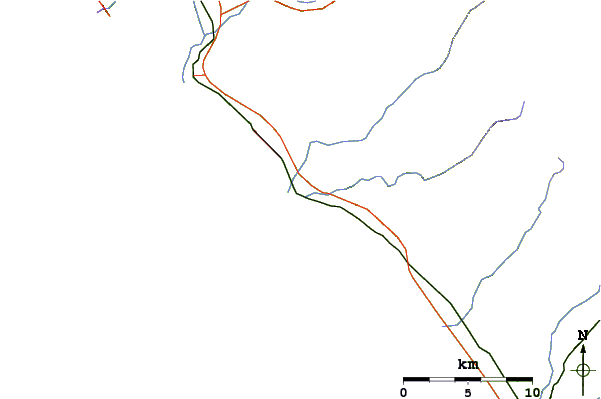 Strade e fiumi intorno Trestles (Lowers)