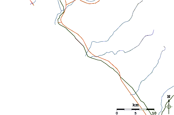 Strade e fiumi intorno Trestles (Uppers)