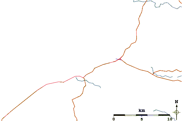 Strade e fiumi intorno Tullan Strand