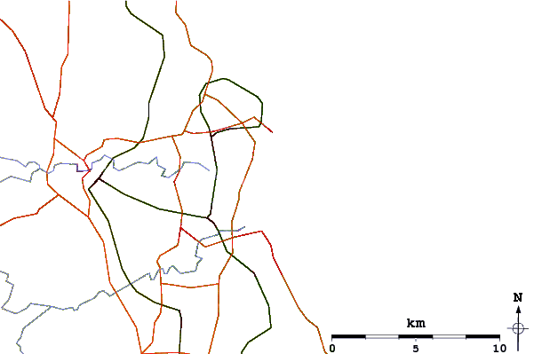 Strade e fiumi intorno Wansbeck Estuary