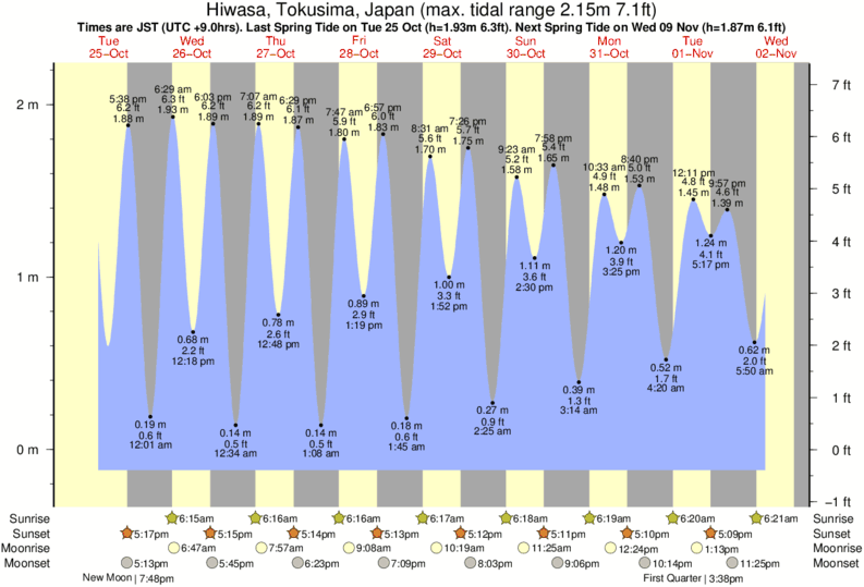diagramma di marea per vicino Hashikui Bay surf break