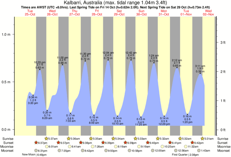 diagramma di marea per vicino Blue Holes surf break