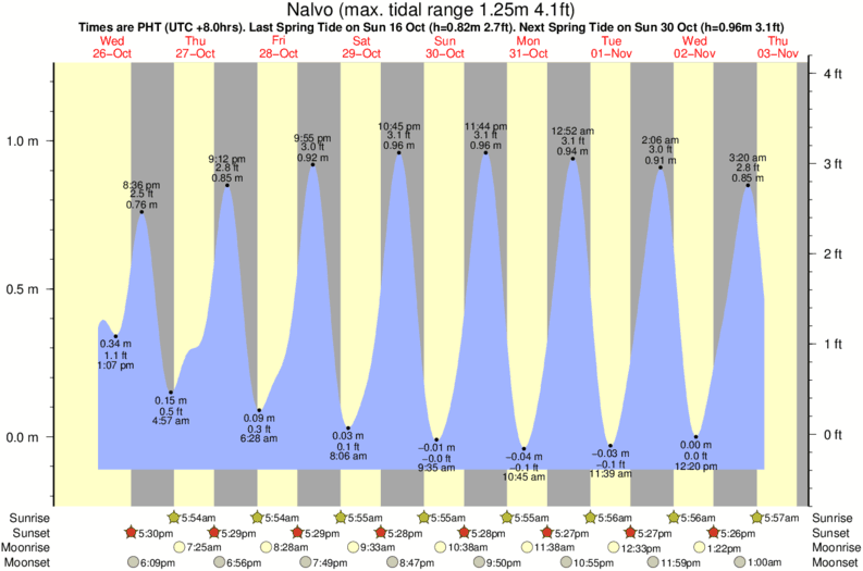 tide graph for Nalvo surf break